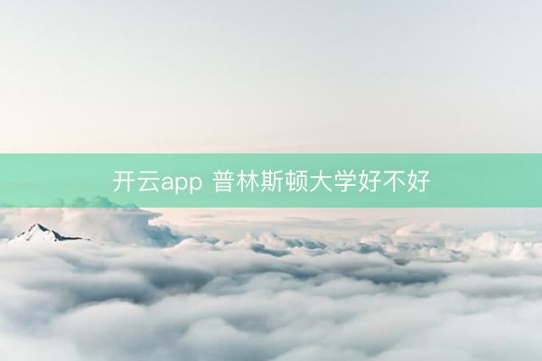 开云app 普林斯顿大学好不好