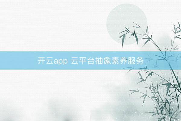 开云app 云平台抽象素养服务