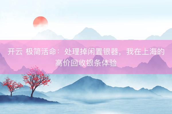开云 极简活命：处理掉闲置银器，我在上海的高价回收银条体验