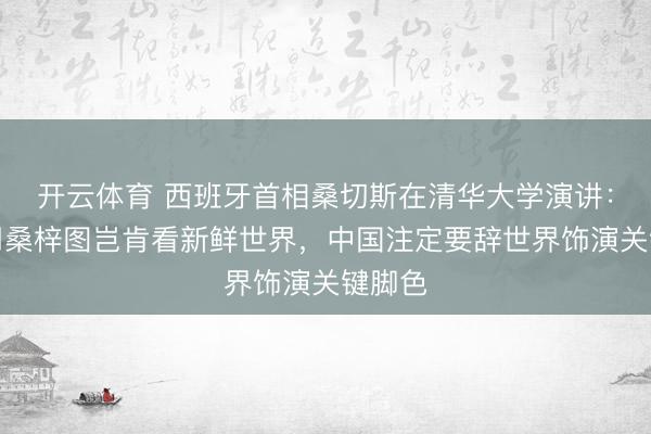 开云体育 西班牙首相桑切斯在清华大学演讲:西方用桑梓图岂肯看新鲜世界,中国注定要辞世界饰演关键脚色