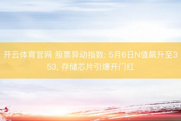 开云体育官网 股票异动指数: 5月6日N值飙升至353， 存储芯片引爆开门红