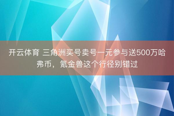 开云体育 三角洲买号卖号一元参与送500万哈弗币，氪金兽这个行径别错过