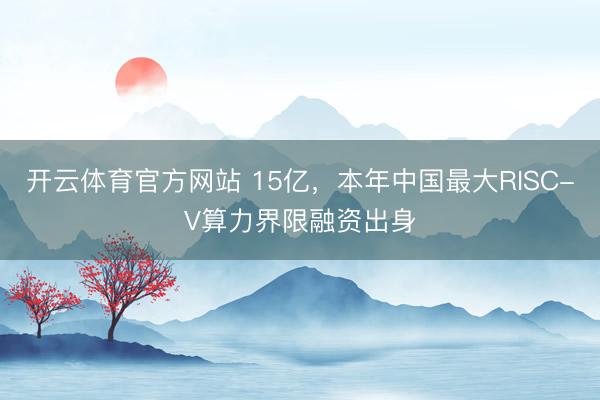 开云体育官方网站 15亿，本年中国最大RISC-V算力界限融资出身